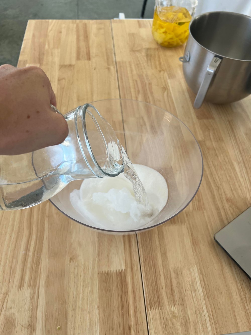 Combine 1 litre of water with the sugar