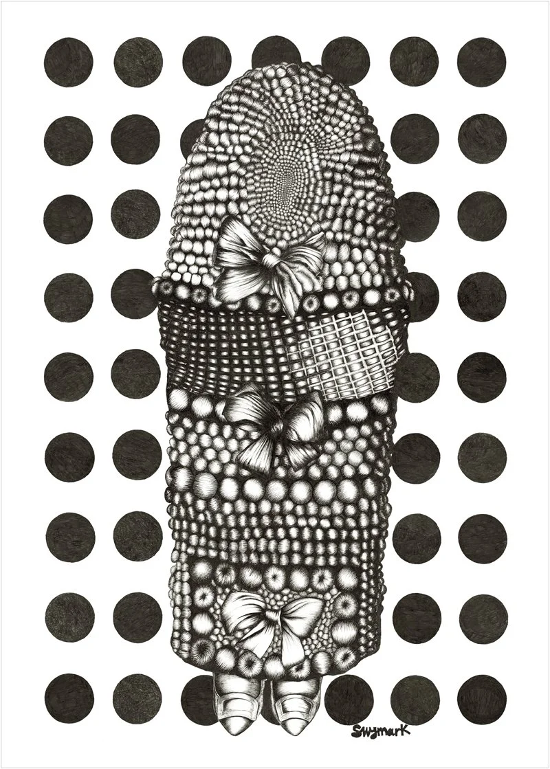 “All Trussed Up” - W - 60 x L 42.5 cm - ink 
Limited edition giclee prints available