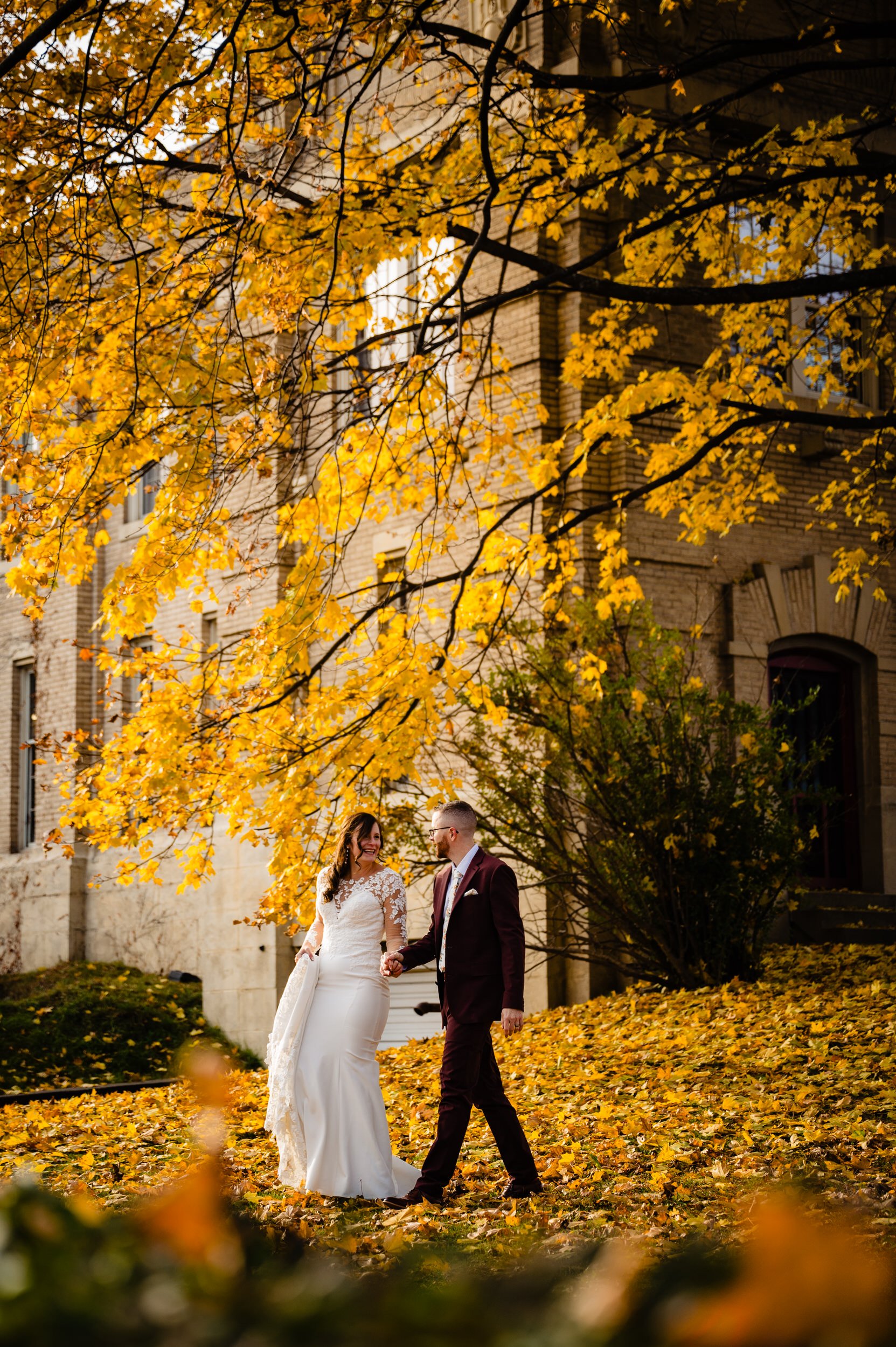 Walking in the golden leaves