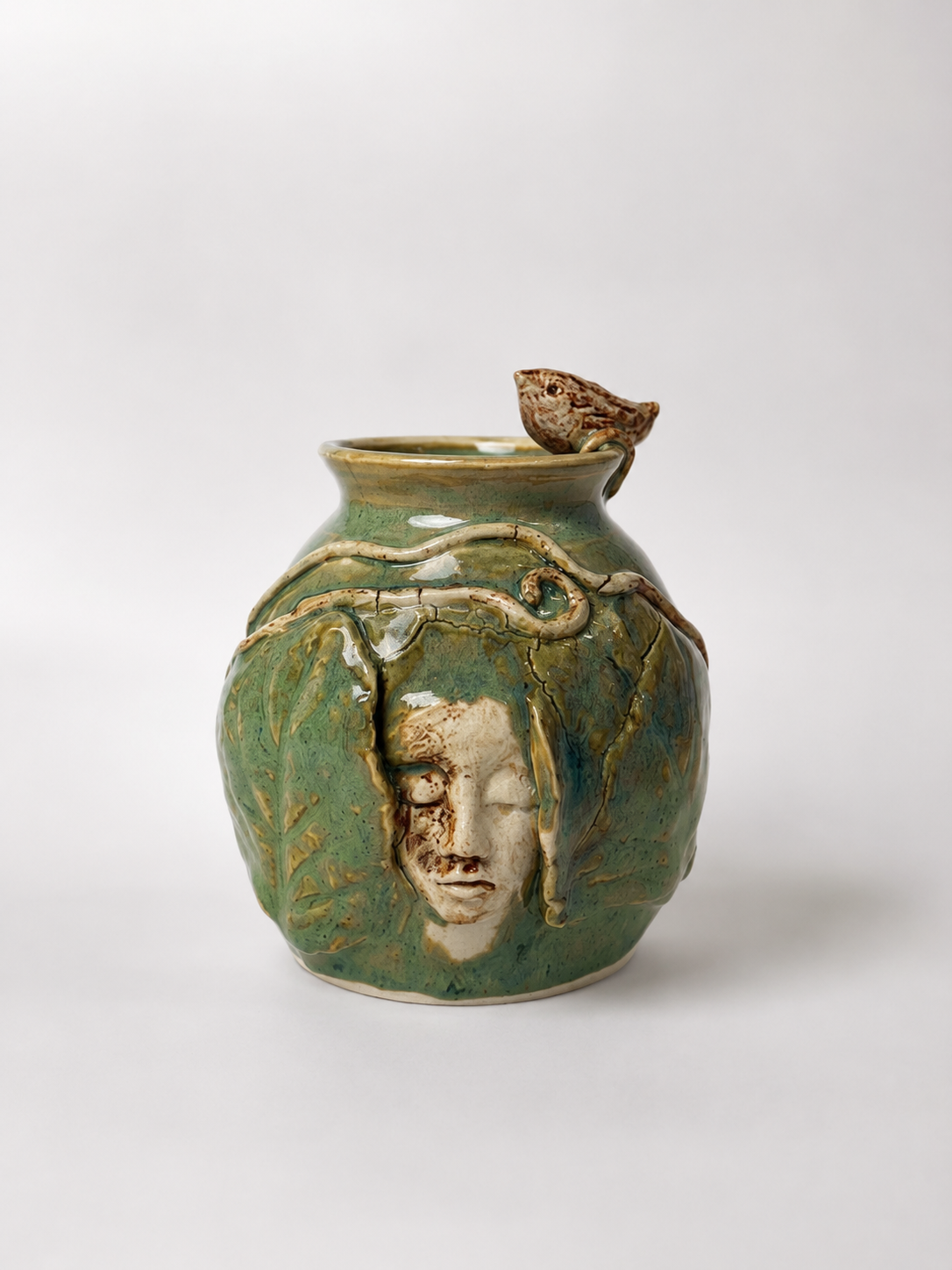 Sleeping Goddesswith Bird Sm Vase $30