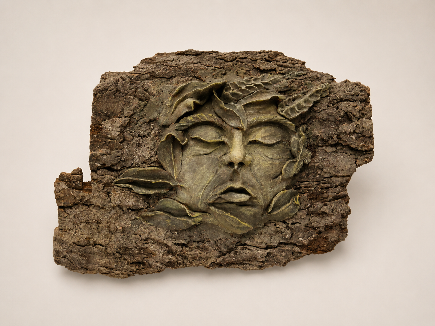 Forest Sprite on Curved Bark $200