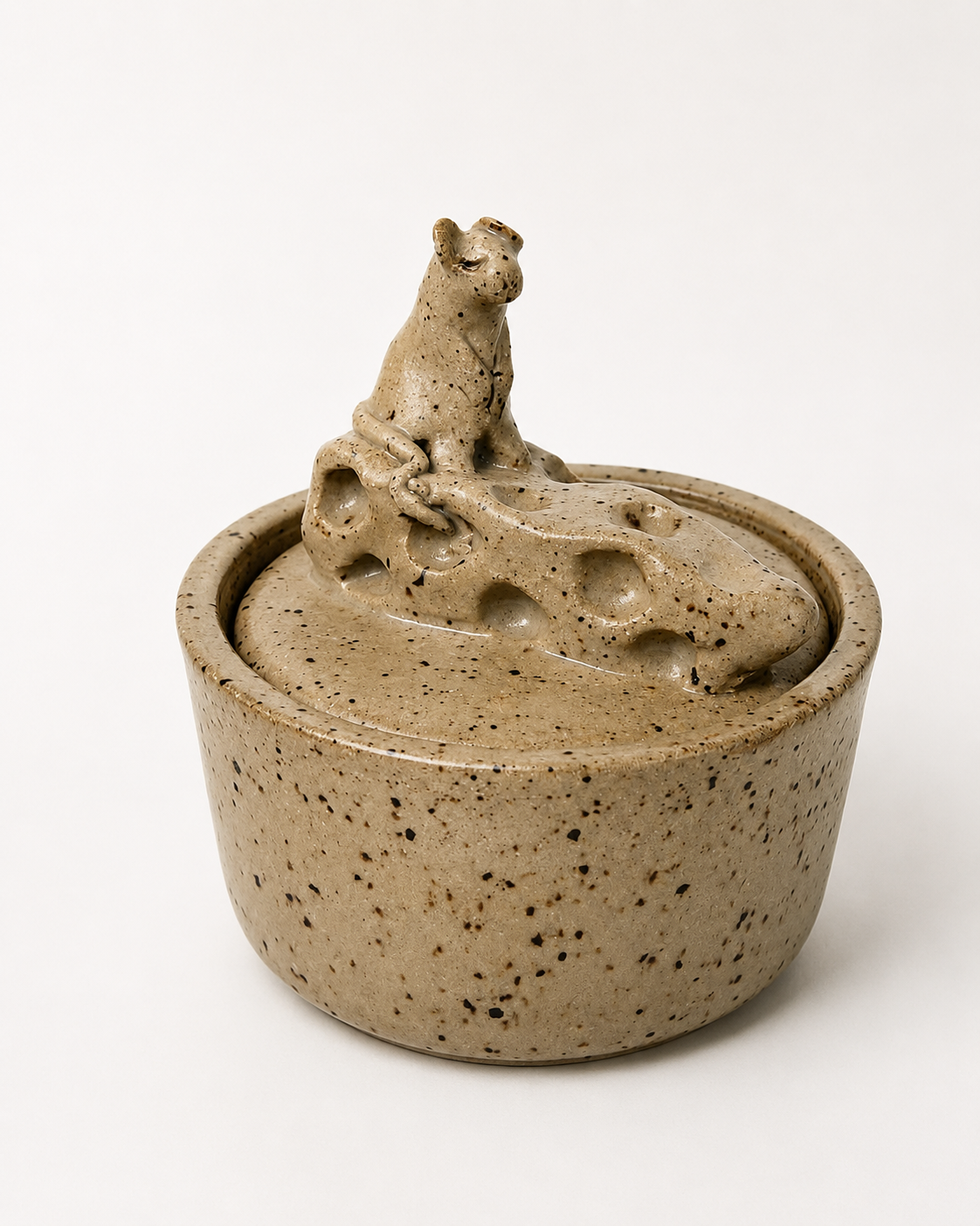 Lidded Jar with Mouse   $40