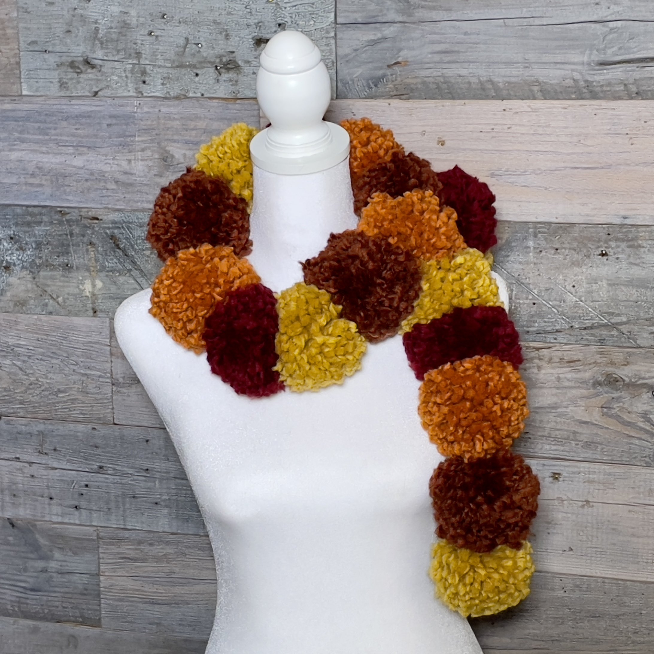 Harvest Pom Pom Scarf