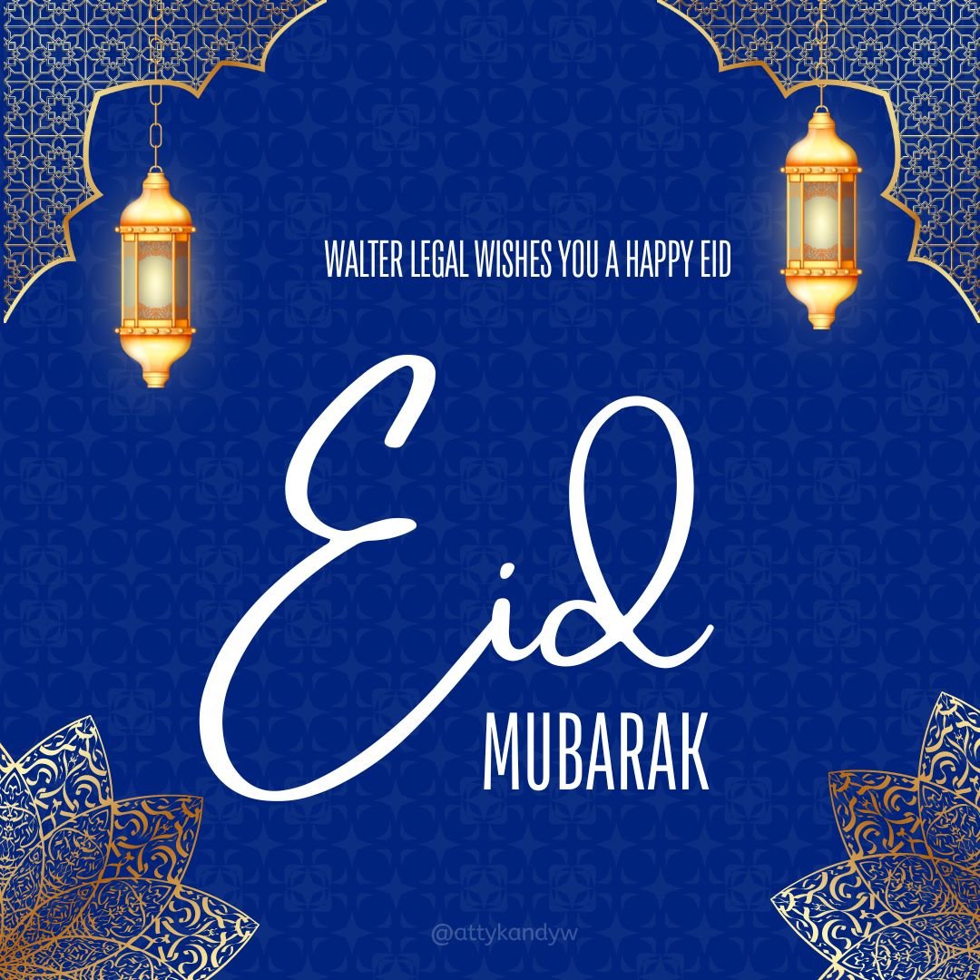 Eid Mubarak!
May your Eid be filled with love and laughter. 💙

#WalterLegal #IPLaw #womenattorneys #DallasAttorneys #minoritybusinessowner #womeninbusiness #blackwomenattorneys