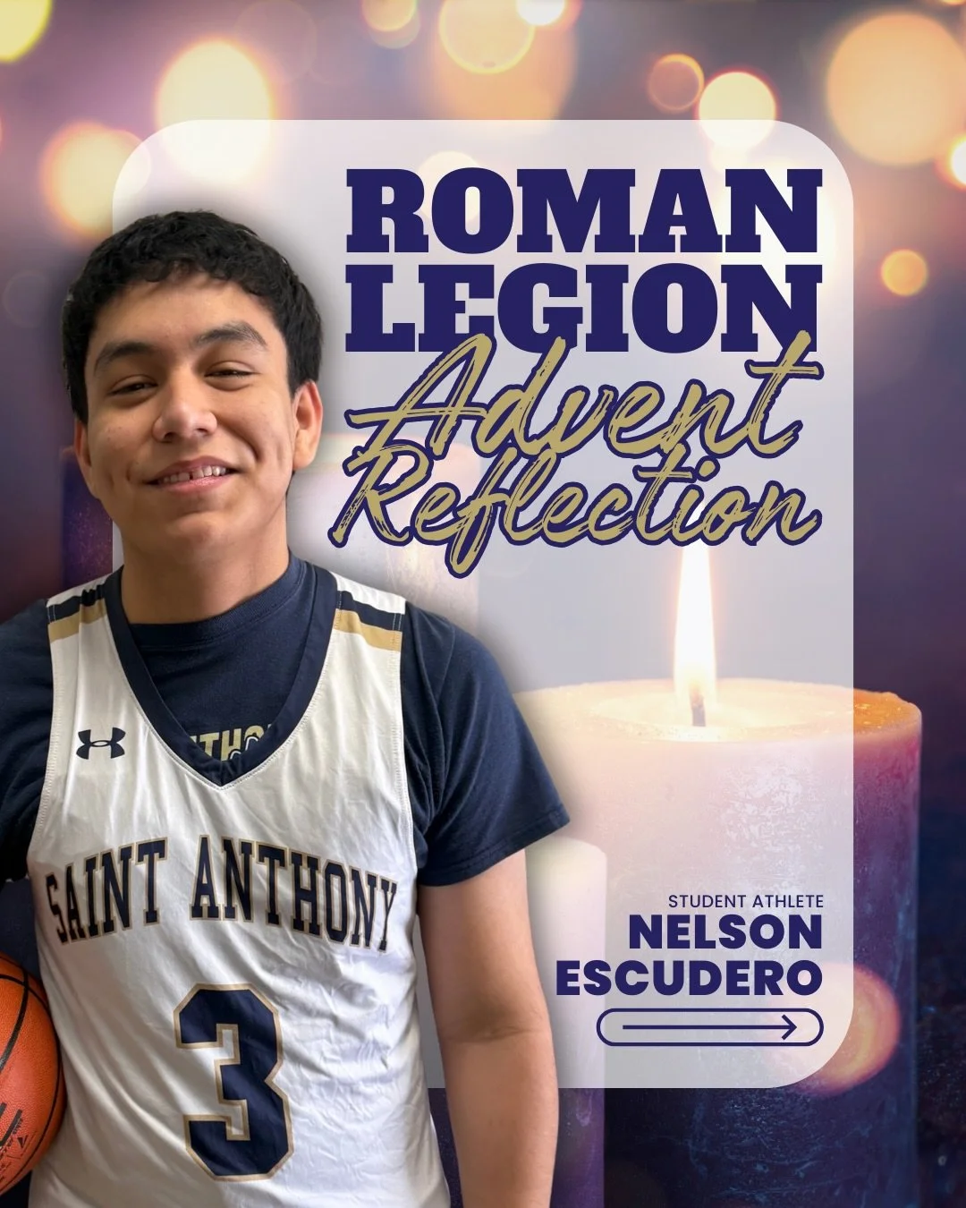 🎄For student-athlete Nelson Escudero, Advent is, &ldquo;a moment to reflect and prepare myself for Christmas. A moment to be with my family and loved ones.&rdquo;

🕯️ May this season remind us of the gift of togetherness.

#FaithFamilyForward #Roma
