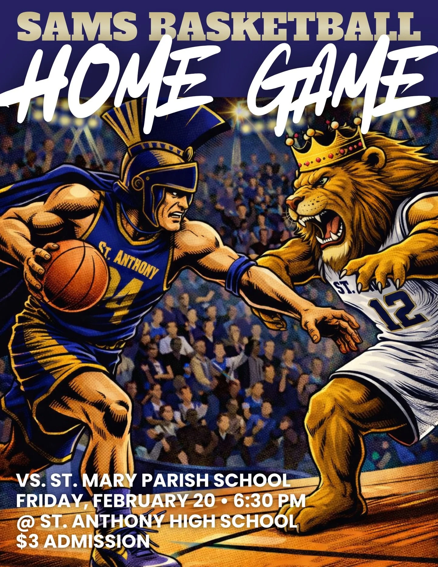 🏀 FRIDAY: Our 8th grade boys host St. Mary Parish School (Hales Corners) Friday at 6:30 PM at home (4801/4807 S. 2nd Street, Milwaukee, WI 53207). 

🎟️ $3 Admission &mdash; All proceeds support the Washington, DC Middle School Trip.

Be there and b