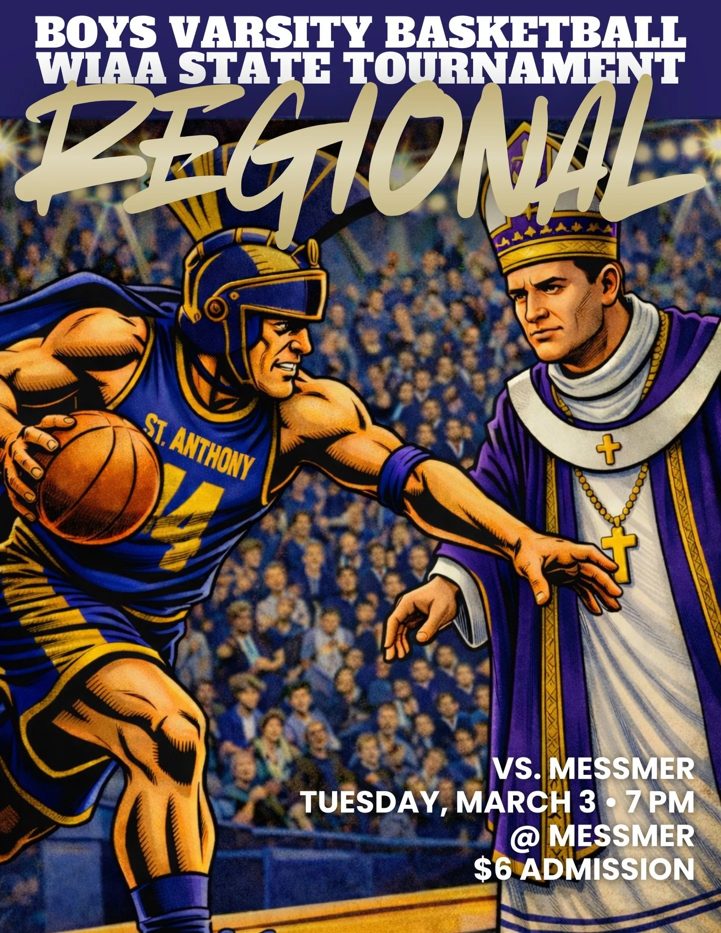 🏀 Boys Varsity Basketball takes on Messmer in the WIAA State Tournament Regionals tomorrow!

📍Messmer High School &mdash; 742 W Capitol Dr, Milwaukee, WI 53206
🗓 Tuesday, March 3, 2026
⏰ 7:00 PM
🎟 $6 Admission

This is postseason basketball. Show