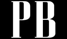 Black background with large white letters 'PB'
