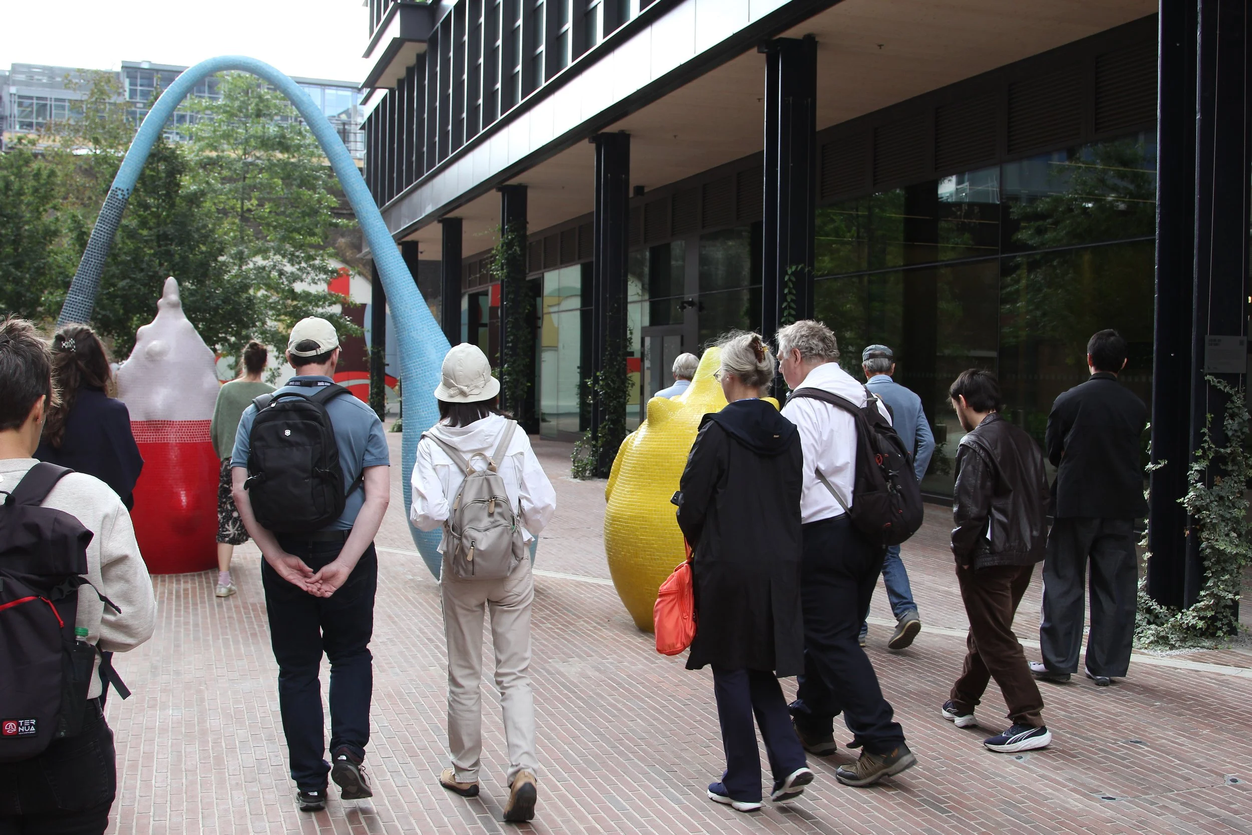 Open House Festival Visitors Explore the Curated Public Art at Timber Square
