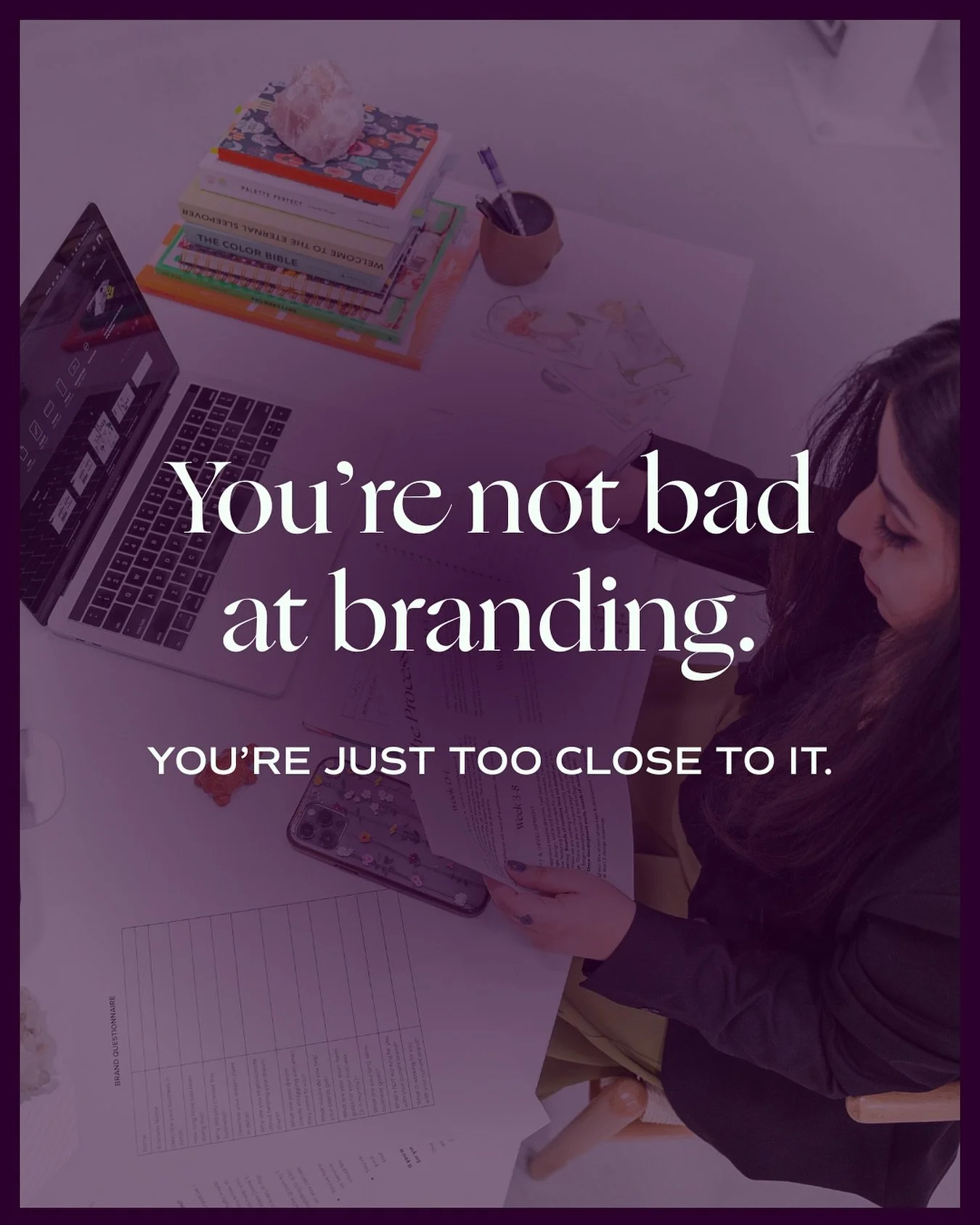 You&rsquo;re too close. That&rsquo;s it. That&rsquo;s the reason you&rsquo;re stuck. The font tweaking, the logo loops, the identity crisis every time you post? It&rsquo;s not because you&rsquo;re doing it wrong&mdash;it&rsquo;s because you&rsquo;ve 