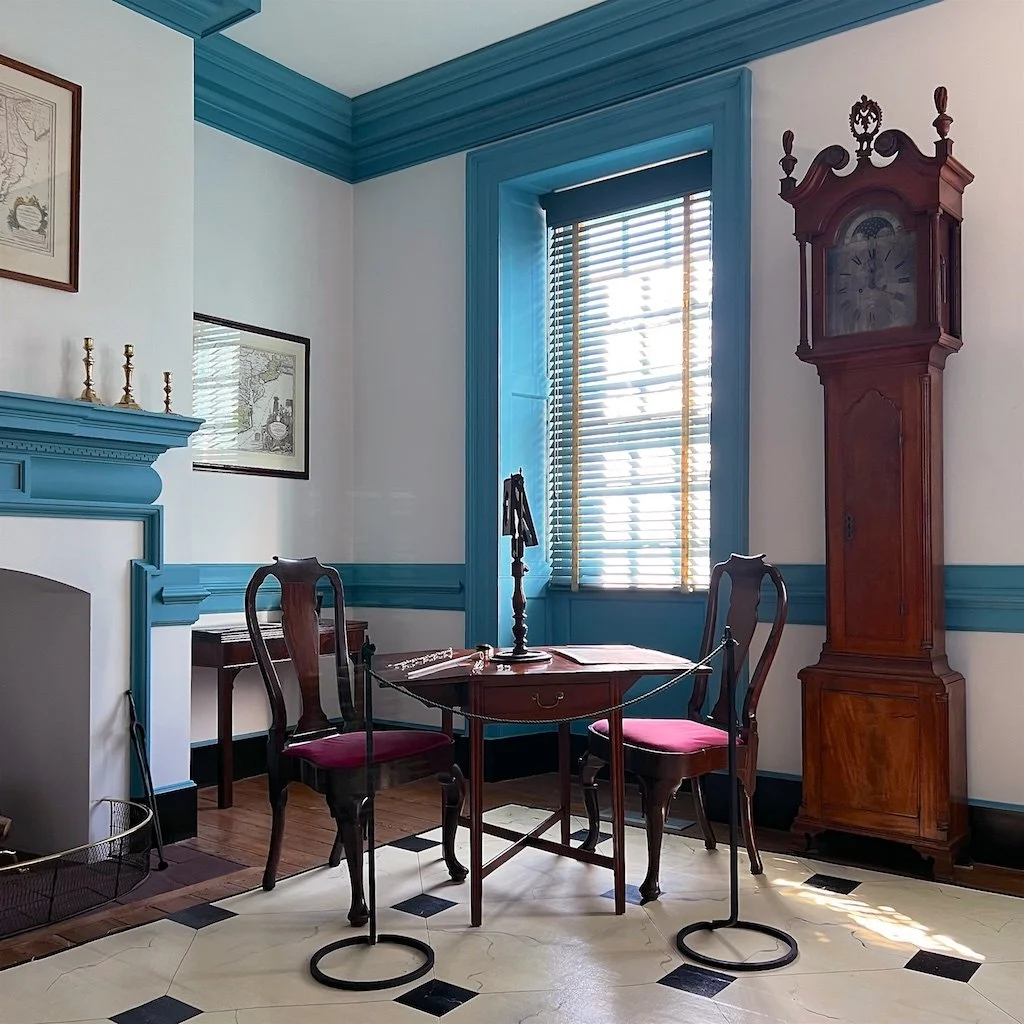 The Study; Cutting edge at the time, a special scope used for images as well as other art and decor elements illustrated Paca's wealth and knowledge.
