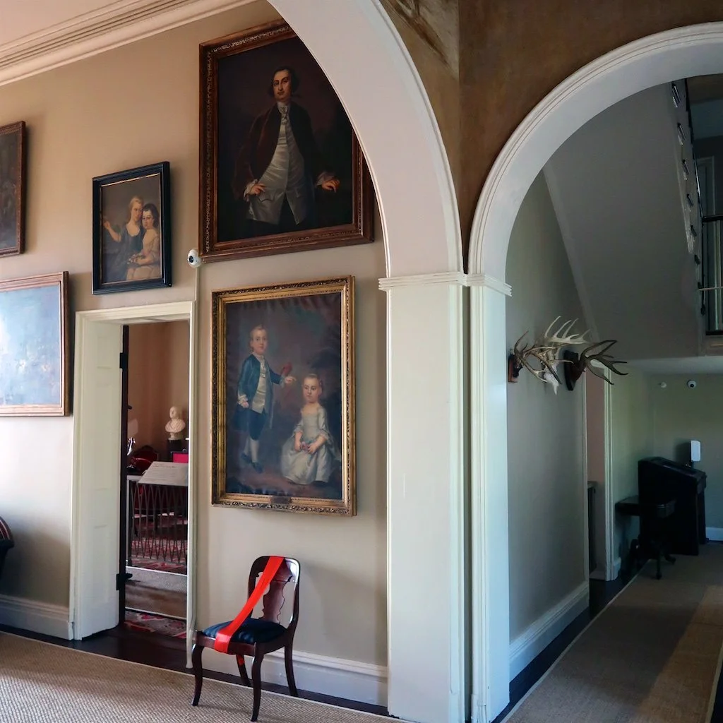 Center Hall: Visitors were greeted in this hall. Guests were political or artistic friends of Mr. Custis, military friends of the Lees.