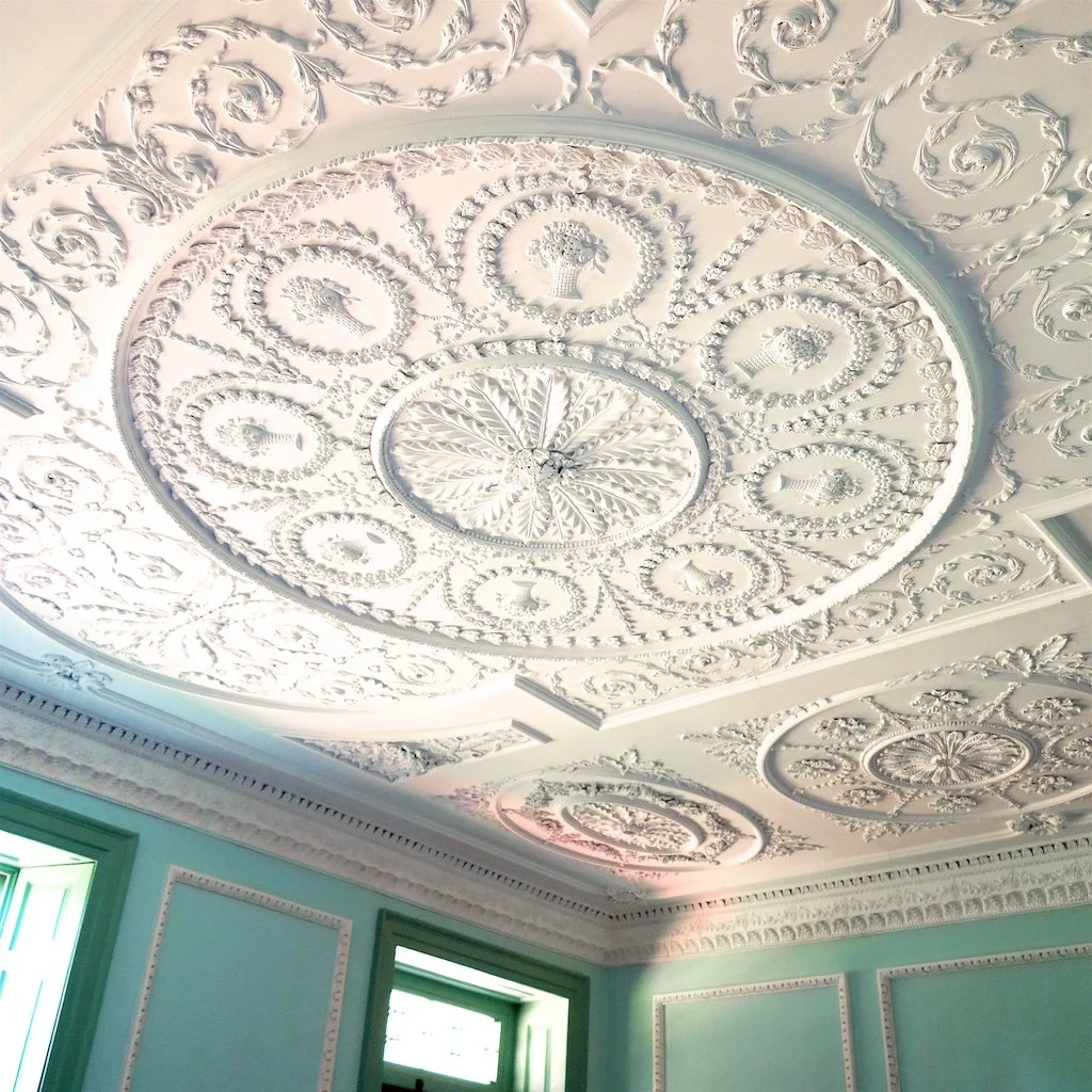 Dining Room Ceiling: They have no idea who did the incredible plasterwork at Kenmore…they simply refer to him in various correspondence as the "Stucco Man." 