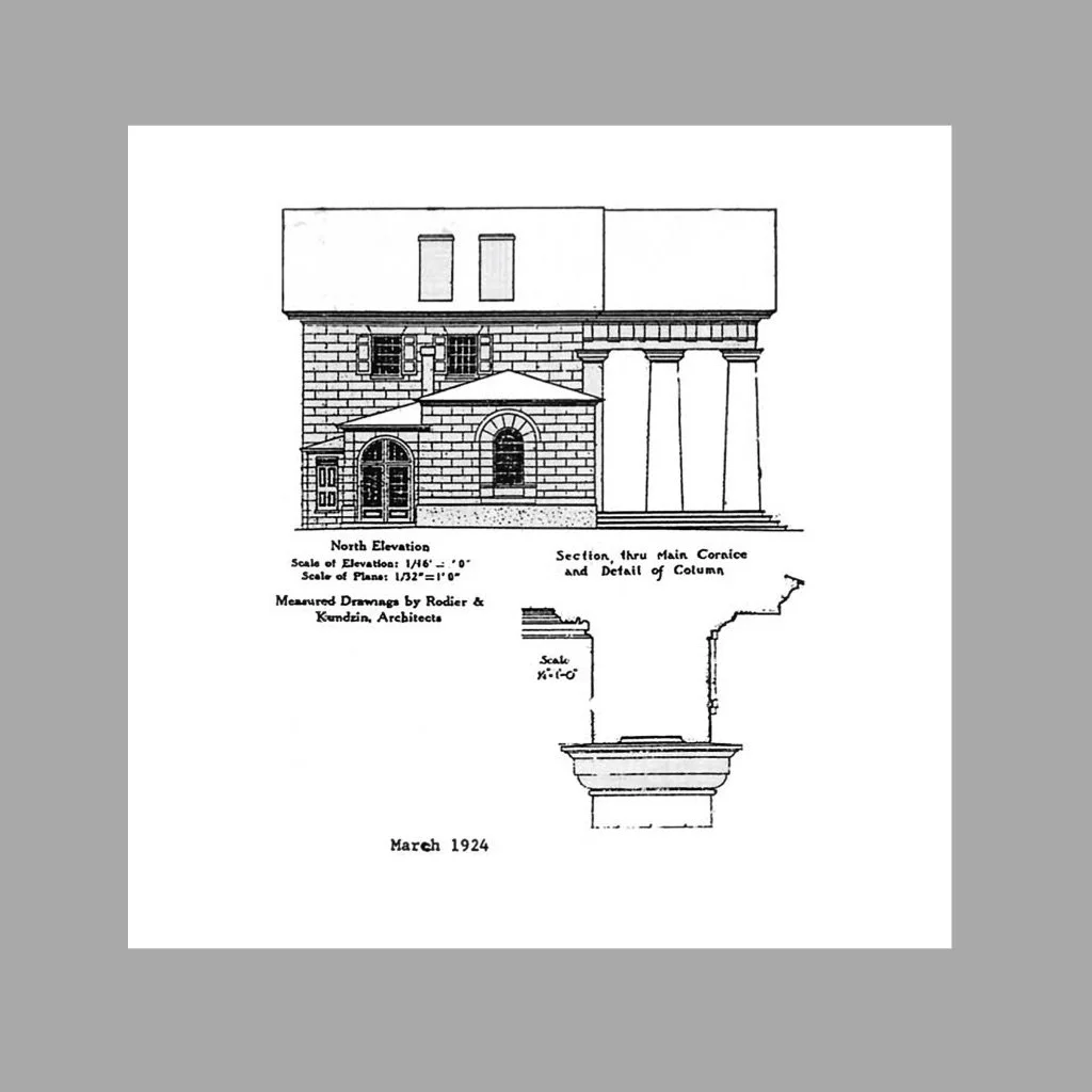 George Hadfield created the iconic porticoes in the United States. The overscaled Doric columns (brick covered by stucco) became a landmark and influenced the future planning of Washington, D.C.
