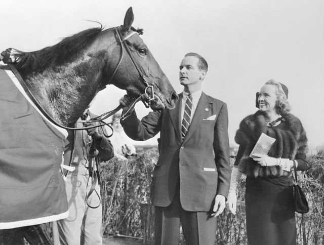 William Woodward Jr. with Nashua and his wife Ann Woodward - the last Woodward family member to own Belair. Ann shot William in 1955 in their weekend home in Long Island and was able to get the charges dismissed. However, the sensational story and An