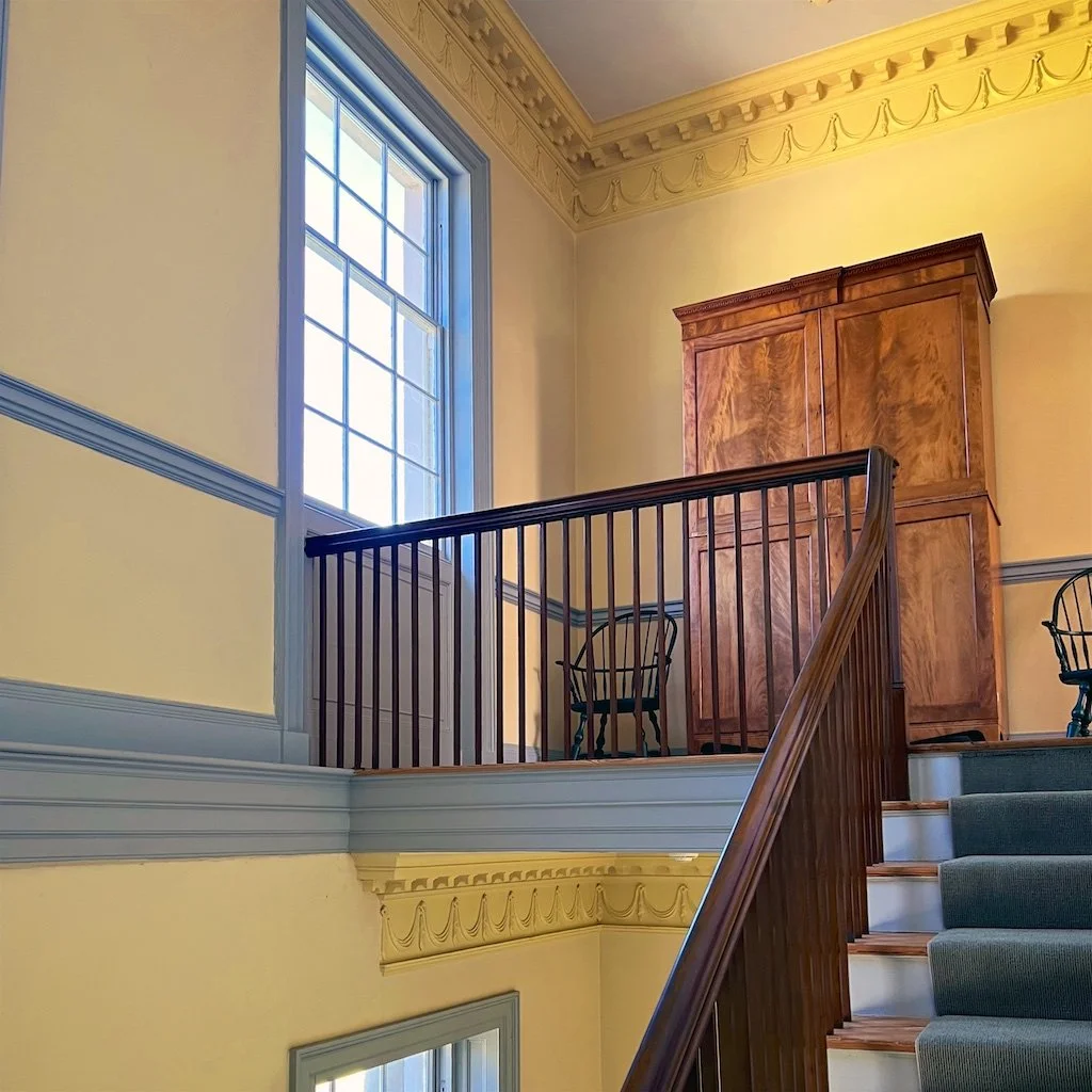Landing Two at Second Staircase: A second staircase at Riversdale goes to the master bedroom.