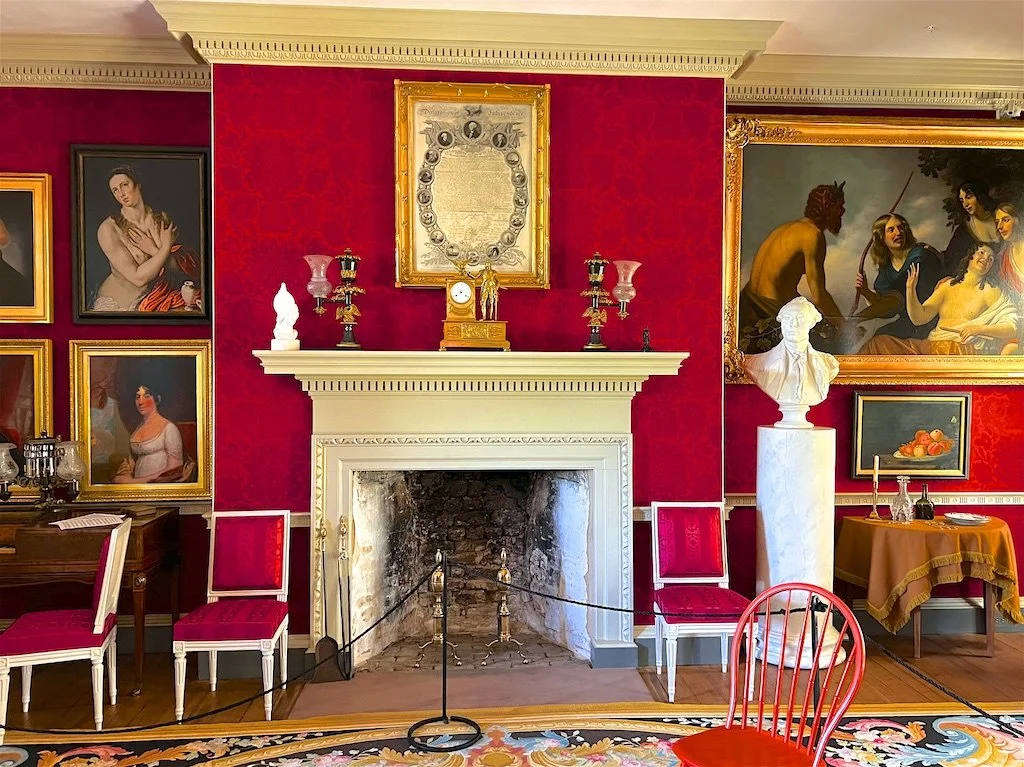 The Madisons painted Louis XVI drawing-room chairs probably are bought when George Washington auctioned off some of his presidential furniture on his retirement to Mount Vernon at the end of his second term. Washington had bought the originals, made 