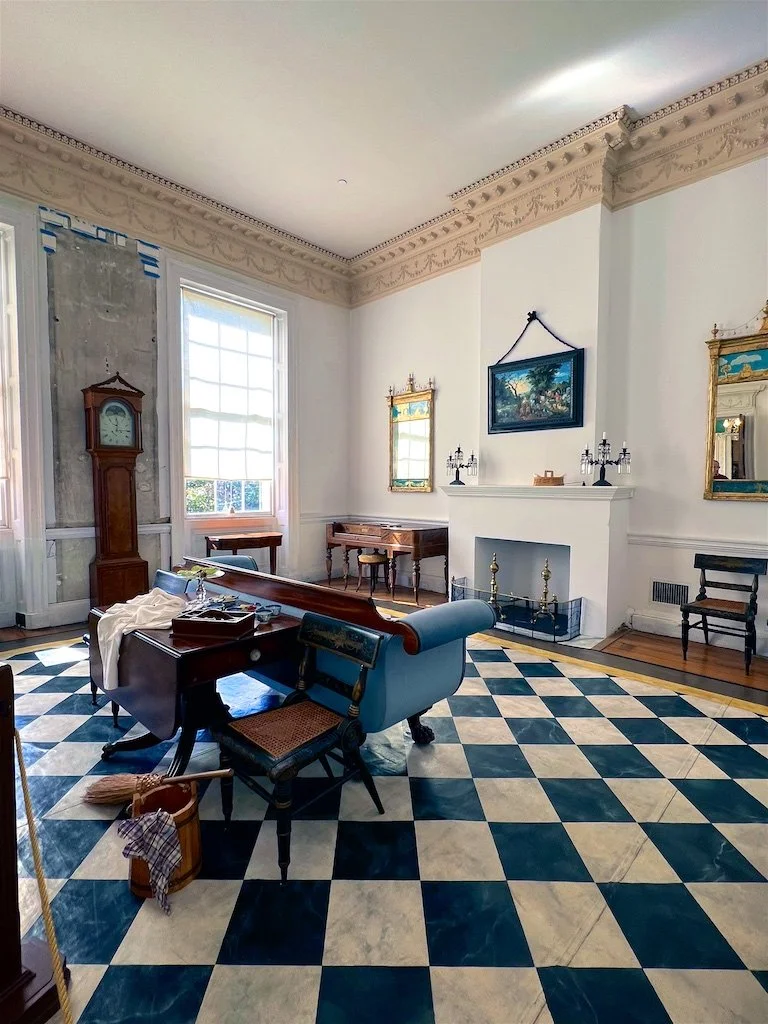 Drawing Room: The Drawing Room, Salon, and Dining Room make up the entertaining spaces at Riversdale. These were all laid out on the garden side of the house - in European custom. The Stiers were accustomed to this arrangement and used it for Riversd