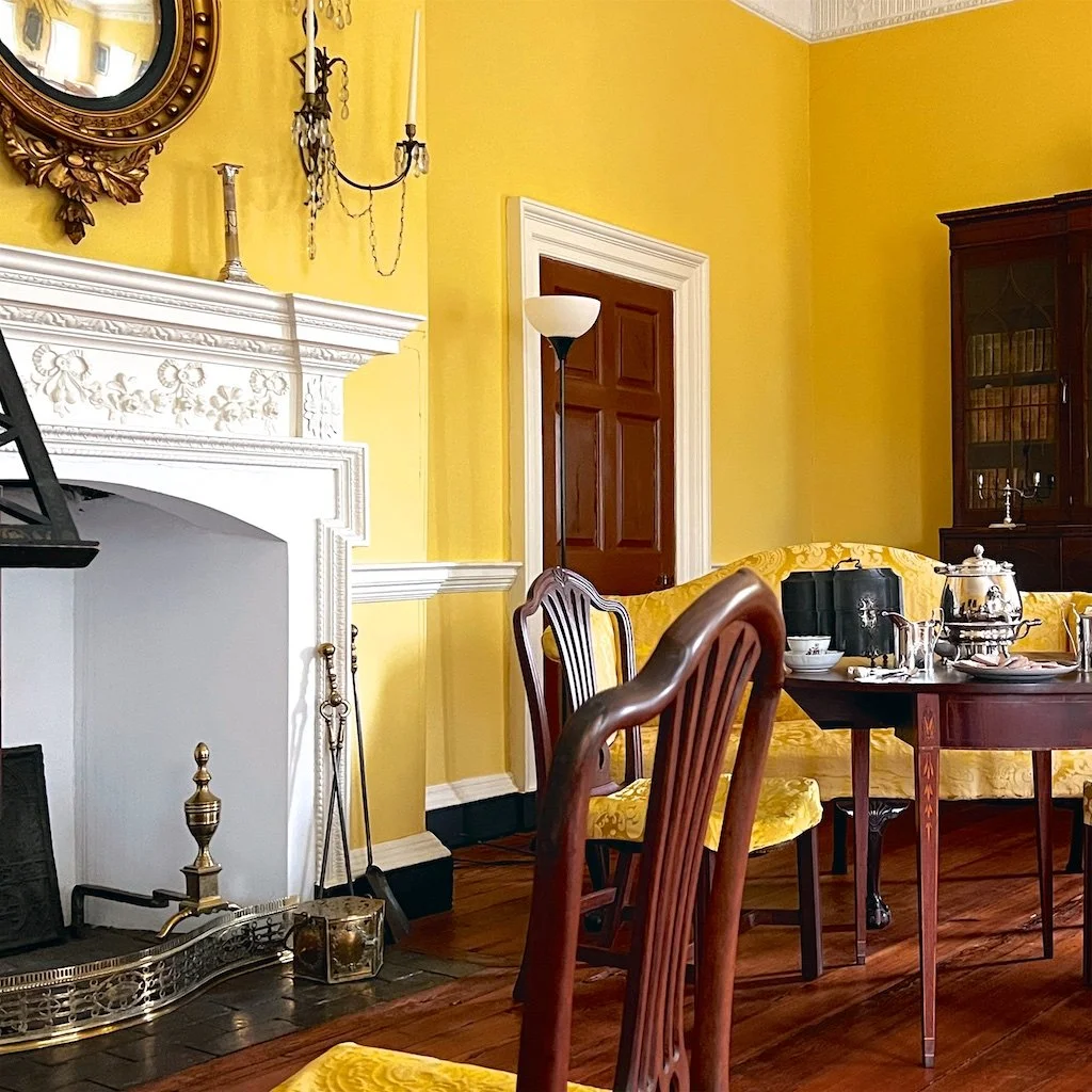 
Ballroom/Withdrawing Room: After dining together, men might remain at the table to smoke while women retire to this room to pursue separate conversations - a transplanted English tradition. The room's scale allowed it to function as a ballroom as we