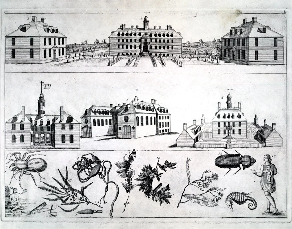 The 1755 Bodleian Plate is a copperplate depicting the Governor's Palace and several colonial buildings of eighteenth-century Williamsburg, Virginia 