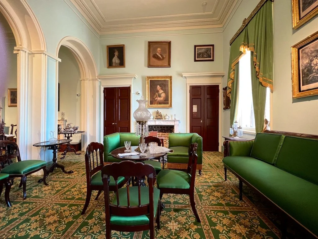 Family Room: This is the room where Robert E. Lee and Mary Custis were married in 1831. A portrait of Mary hangs over the fireplace.