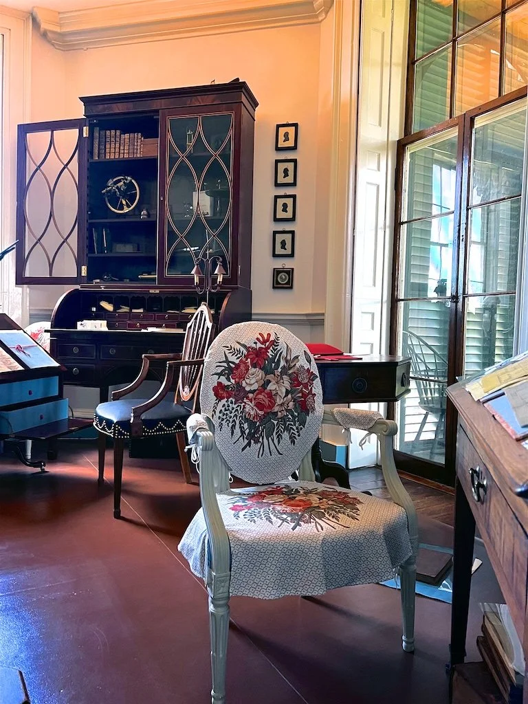 South Wing: The south wing includes Jefferson's private suite of rooms. The library holds many books from his third library collection. His first library was burned in a plantation fire, and his second library was sold in 1815 to the United States Co