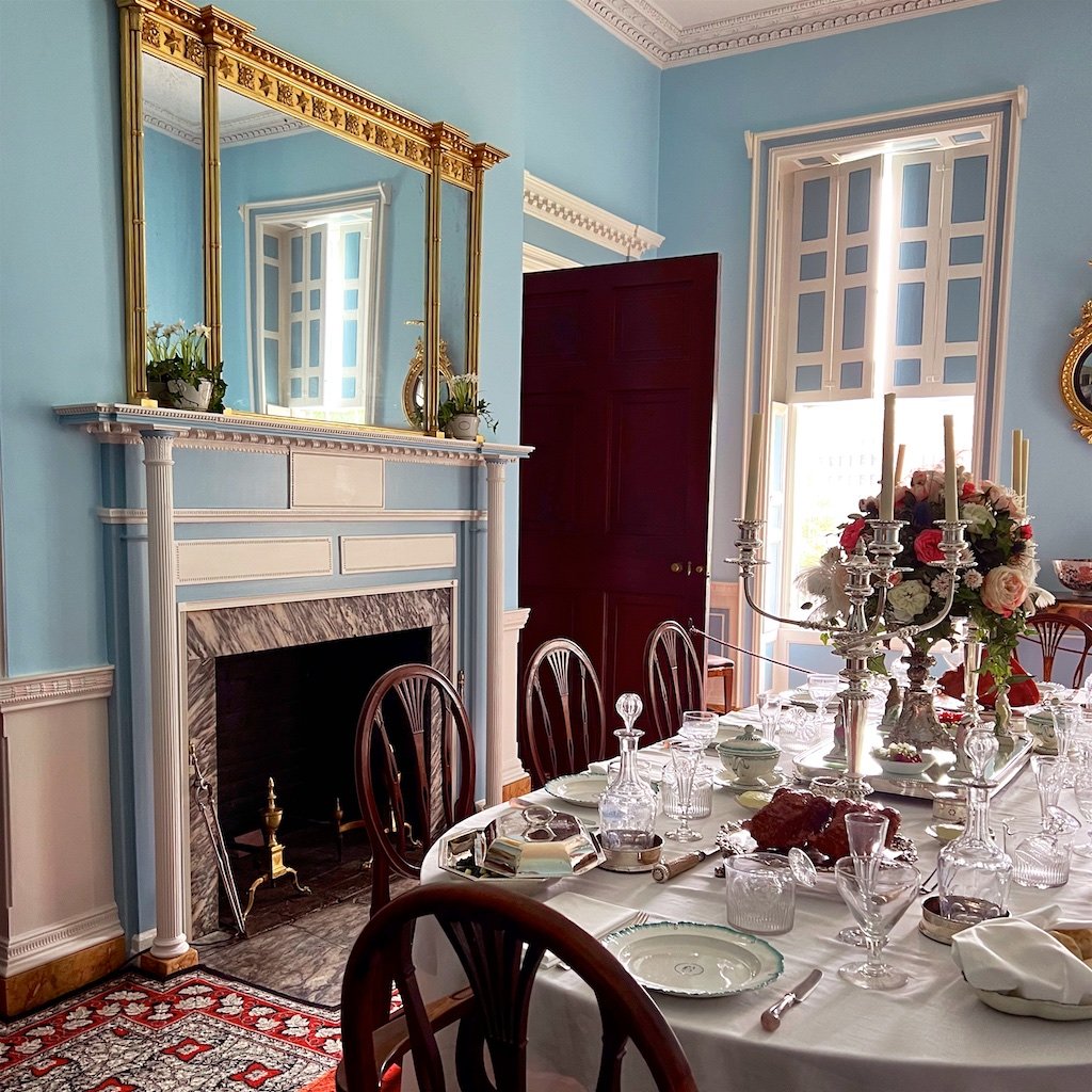 Homewood Dining Room: Many details of the house were probably drawn from the design book William Pain's "The Practical House Carpenter," the first American edition printed in 1796. Extreme attention to detail and design reflects the importance of ent
