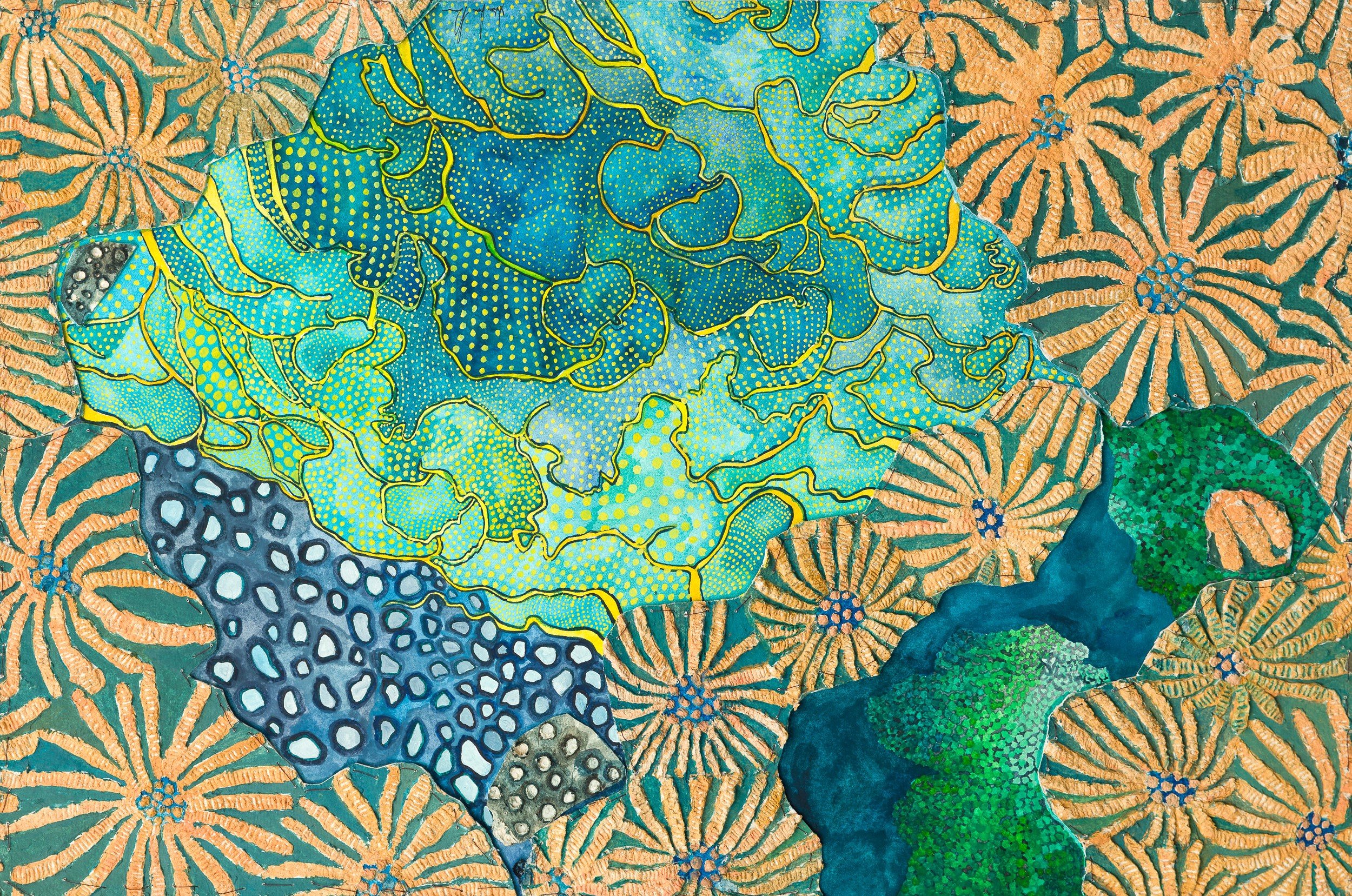 Coral Abstract II 22.5” X 15”