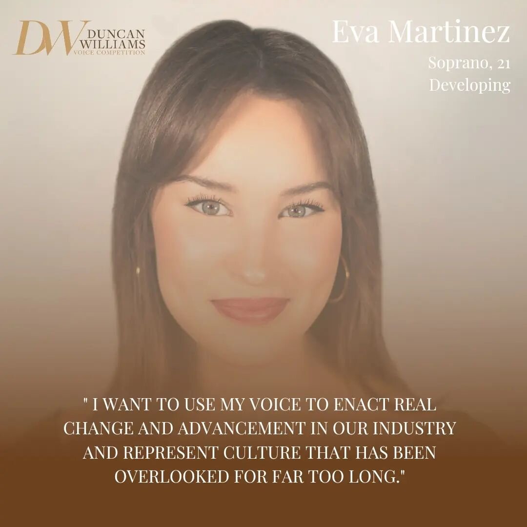 We are all ready to use our voices to build on the legacy of the opera industry that we love and care so deeply about. Our finalist @evarae13 is ready to be a part of that powerful journey!

DWVC is grateful to not only have the most talented singers