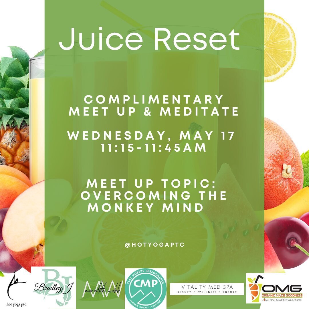 Our JUICE RESET is going strong! You can still join us and come to our meet up &amp; meditate complimentary groups! You don&rsquo;t have to come to the meet ups to join&hellip; just do it and share in our good energy 🌟 

Tomorrow&rsquo;s topic is th