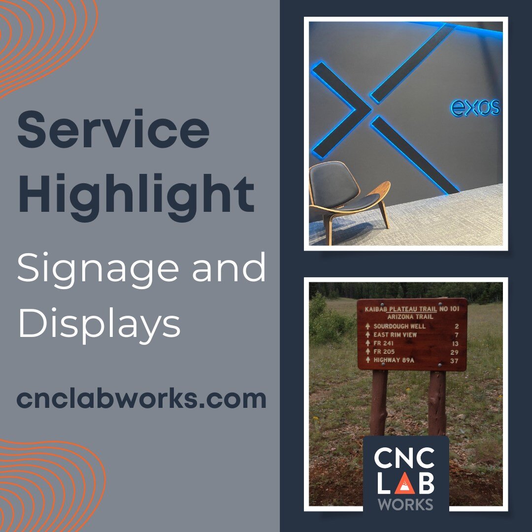 Our CNC routing machines excel in producing high-quality signage and display parts. CNC Labworks can create intricate lettering, logos, and graphics in various sizes and materials for your business.
&middot;  Indoor Signage
&middot;  Outdoor Signage
