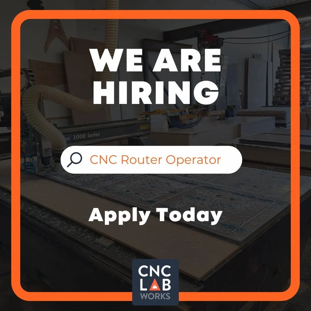 We&rsquo;re Hiring! 🛠️

Are you&mdash;or someone you know&mdash;looking for a new opportunity? CNC Labworks is looking for a CNC Router Operator to join our close-knit team!

If you enjoy hands-on work, like being part of a team, and want the opport