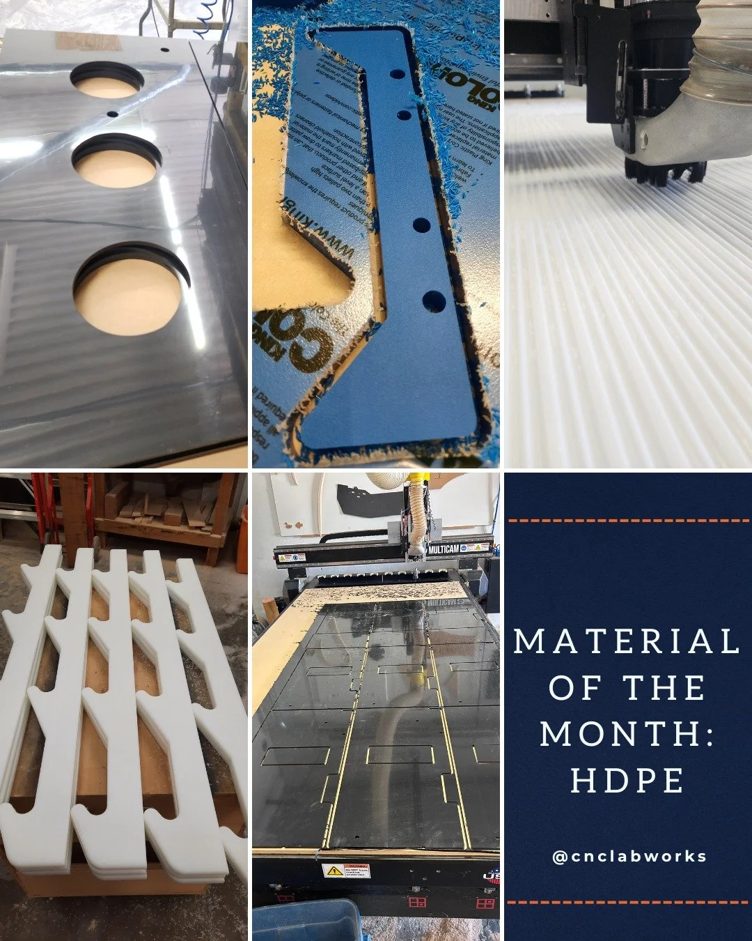 This month we&rsquo;re spotlighting one of the most versatile plastics we machine: HDPE (High-Density Polyethylene).

What it&rsquo;s best used for:
&bull; Industrial parts + components
&bull; Cutting boards + food-safe surfaces
&bull; Outdoor fixtur