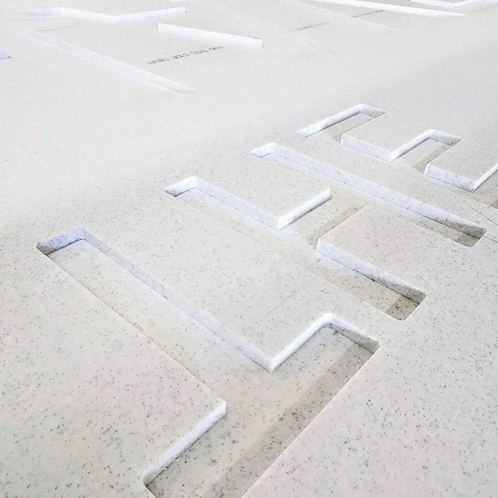 Corian acrylic plastic signage engraving