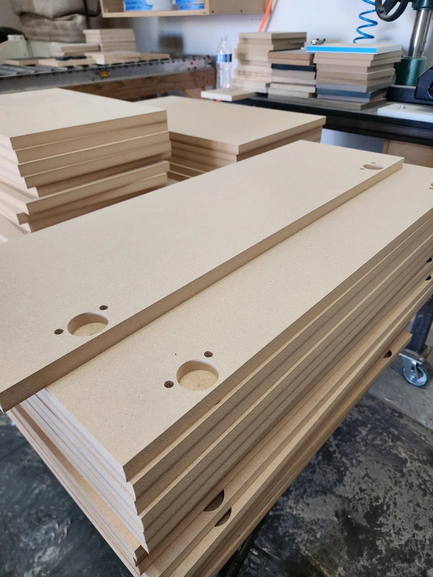 MDF cabinetry parts ready for edgebanding and painting