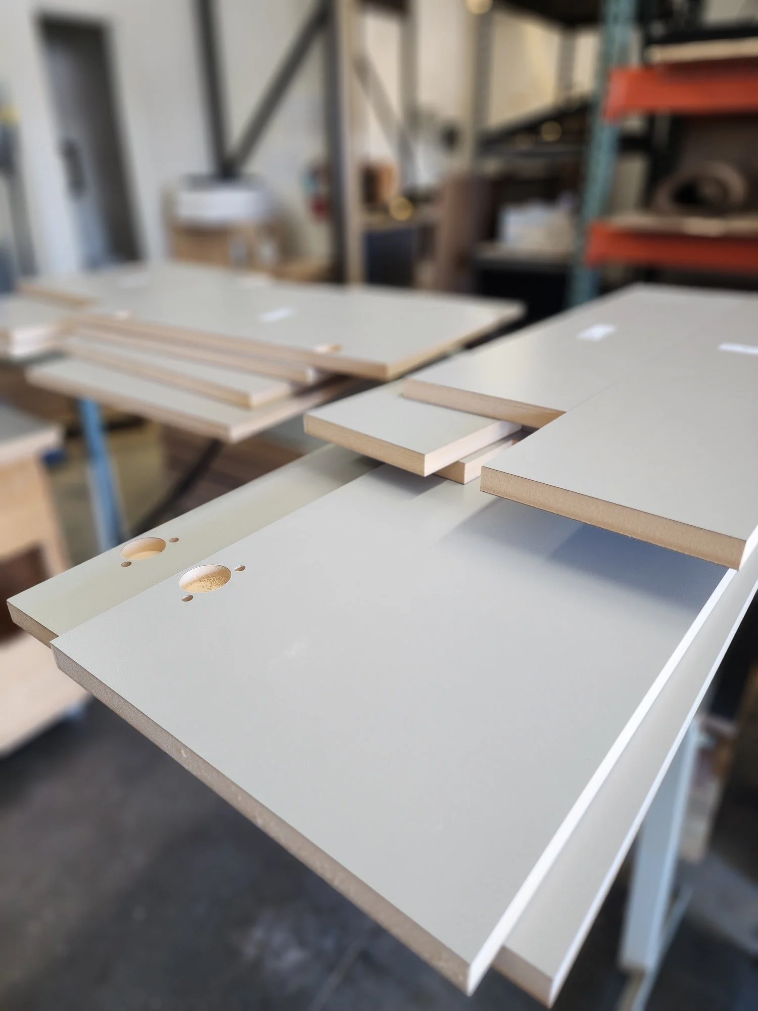 Cabinetry parts ready for edgebanding