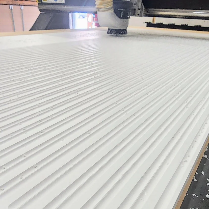 Expanded foam PVC plastic fluted panels for a concrete mold