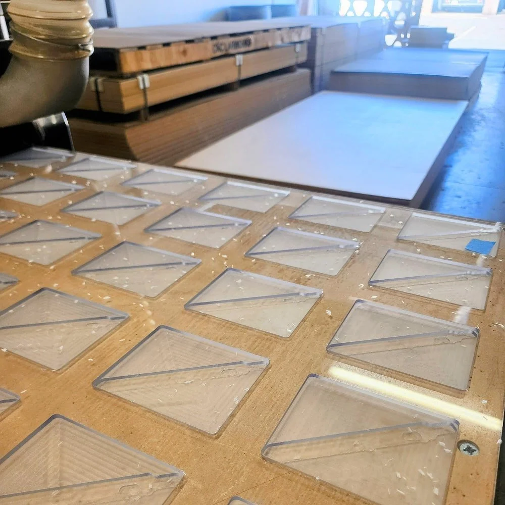 A set of clear plastic polycarbonate parts