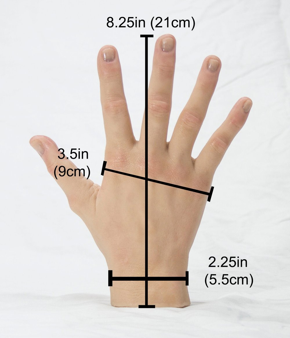 Silicone Male Muscular Hand Mannequin Arbitrary Positioning 1-Pairs/Wheat  Color