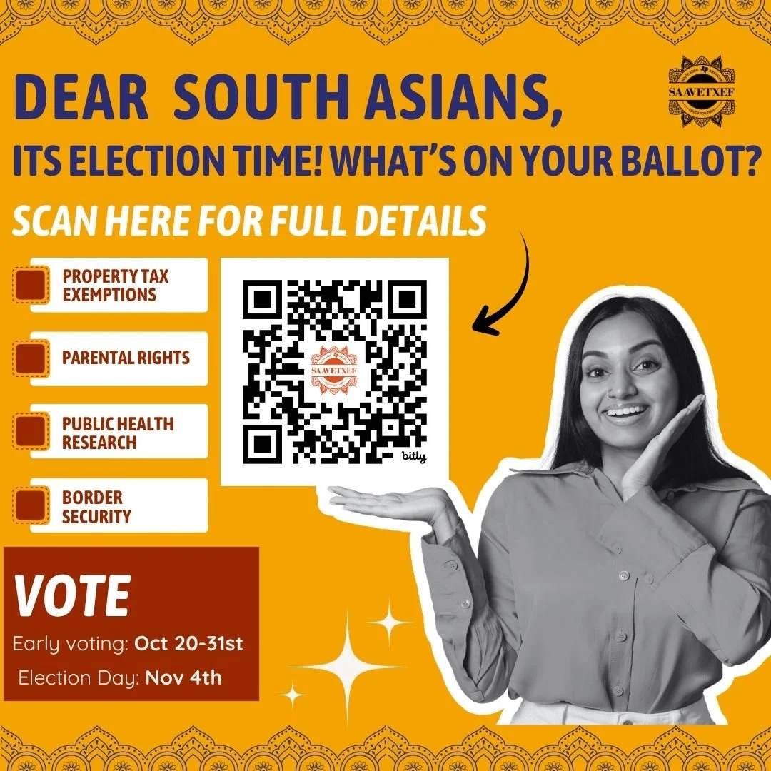 🚨 Texas &mdash; it&rsquo;s election time AGAIN! 🚨
South Asians showed up in big elections&hellip; but THIS one is just as important. This isn&rsquo;t just another vote &mdash; it&rsquo;s about our schools, our healthcare, and our wallets.
🗳 17 Con