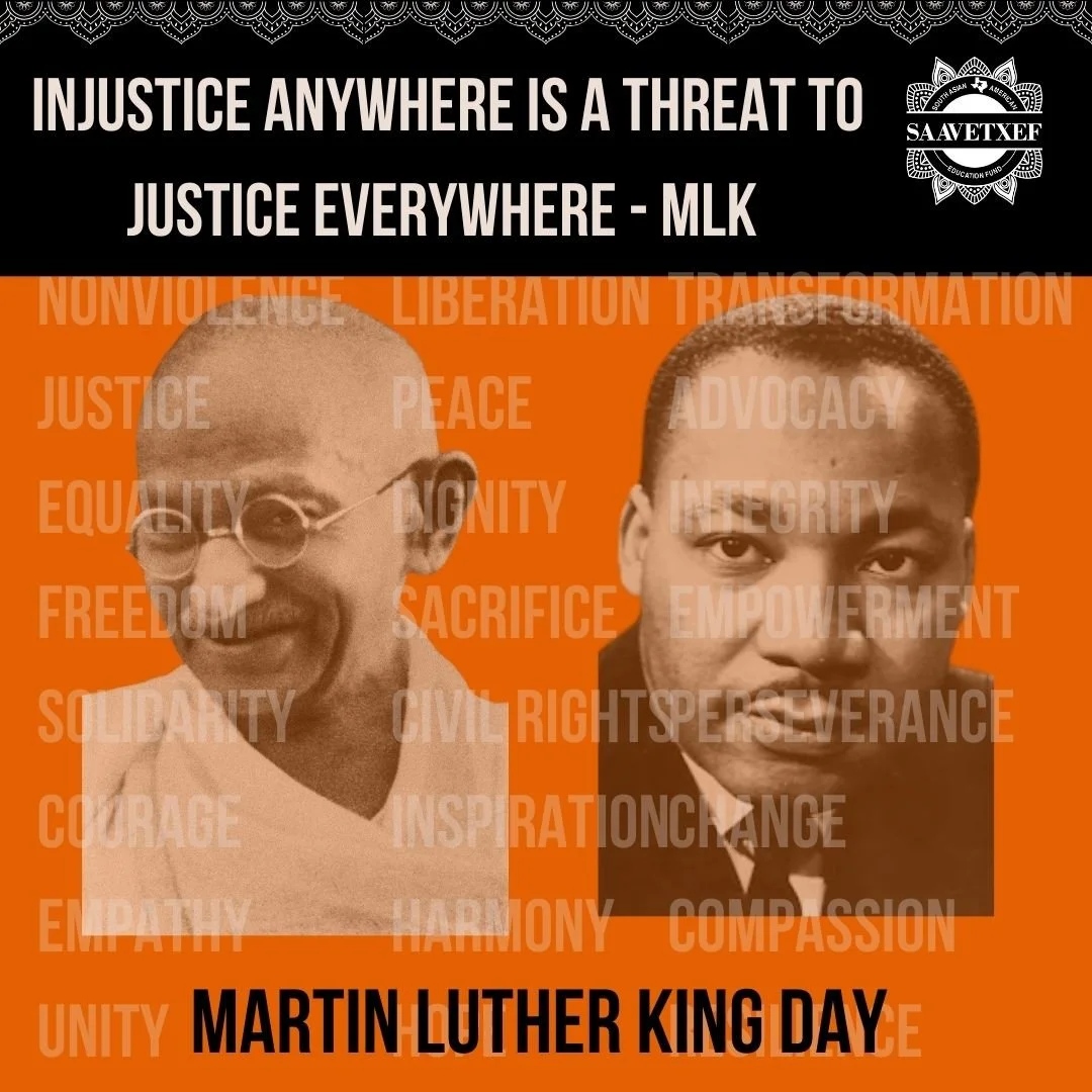 On Martin Luther King Jr. Day, South Asian communities have a direct connection to the history we honor.

Martin Luther King Jr. drew deeply from the philosophy and practice of Mahatma Gandhi, studying nonviolent resistance as a strategy to confront 