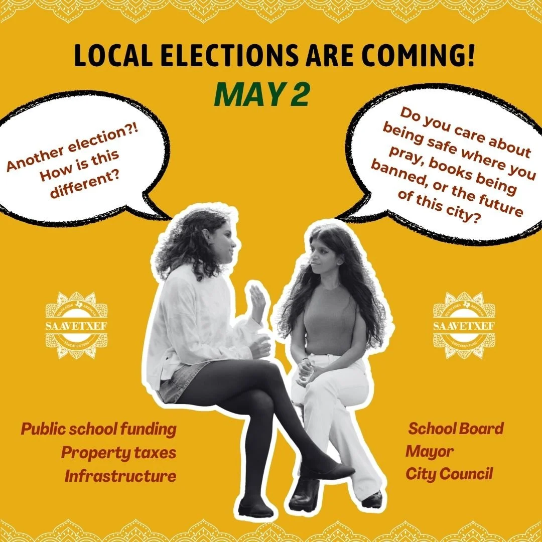 🚨 Why should South Asians vote? 🚨

Because we live here, we contribute here &mdash; and we deserve a say here.
🗳 Make your plan: https://saavetxeducationfund.org/2026-elections
💥 Our community is growing fast
But our political power only grows if