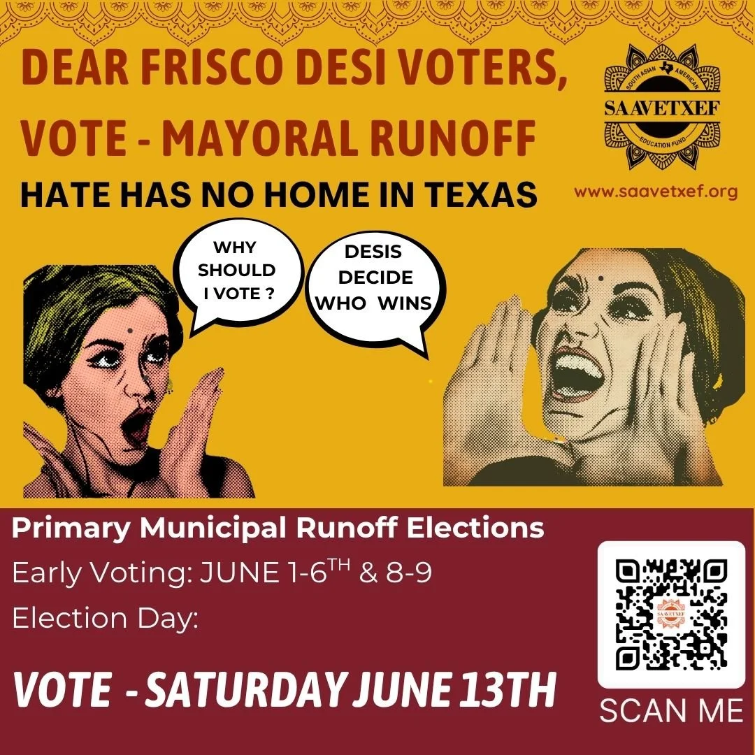 FRISCO, HAVE YOU VOTED YET? 🗳️

The Frisco Mayoral Runoff Election is happening now.

📅 Early Voting: June 1&ndash;9, 2026
🕗 June 1&ndash;5: 8:00 AM &ndash; 5:00 PM
🕖 June 6, 8 &amp; 9: 7:00 AM &ndash; 7:00 PM

📅 Election Day: Saturday, June 13,