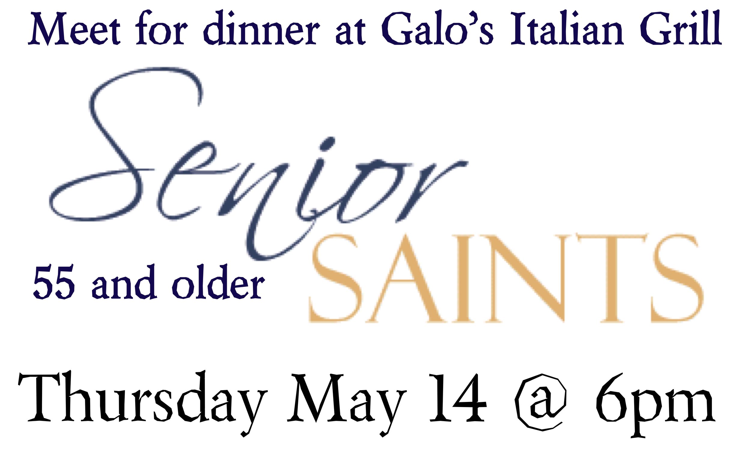 Senior Saints Dinner at Galos