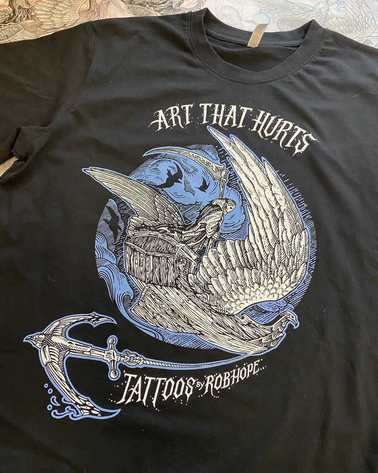 Shirts ready for the @deadlytattooconvention ! June 3,4 5&hellip;. I have time for some small/fun tattoos&hellip; swing by, see you all there👍