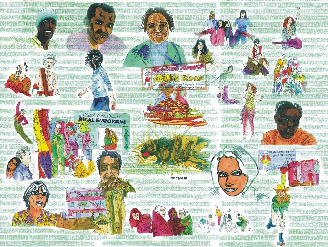 Drawing and Print Overlay, 30 x 40 inches: Fulbright Grant India