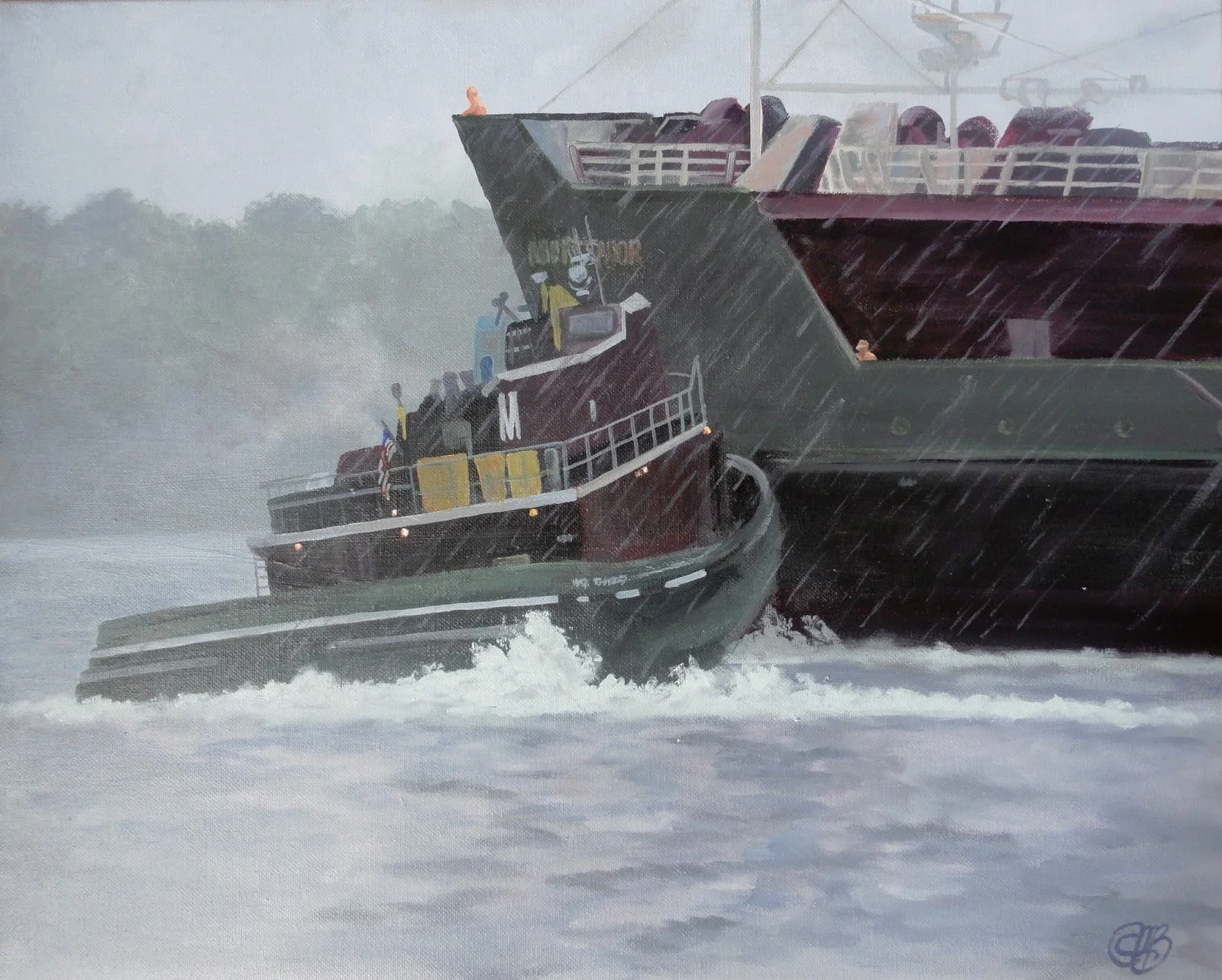 Pushing Through the Storm, acrylic 16x20"