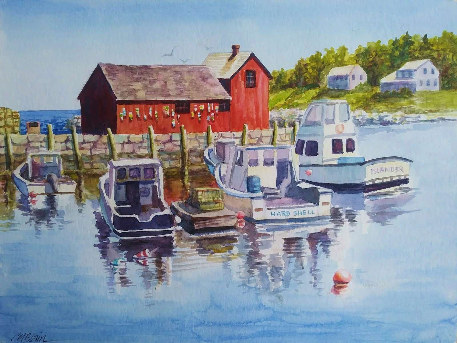 Rockport, MA, watercolor, 9x12"