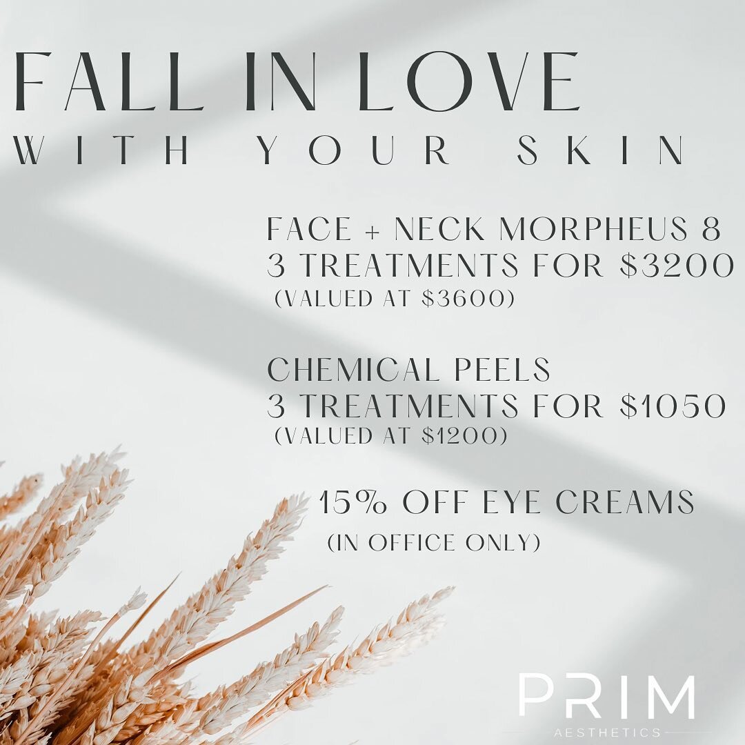 Are you ready to fall in love with your skin again?! 
Now that summer is ending, it&rsquo;s time to start damage control from fun in the sun!

Here&rsquo;s where our offers come in-
Get skin tightening and reduce fine lines + wrinkles with our Morphe