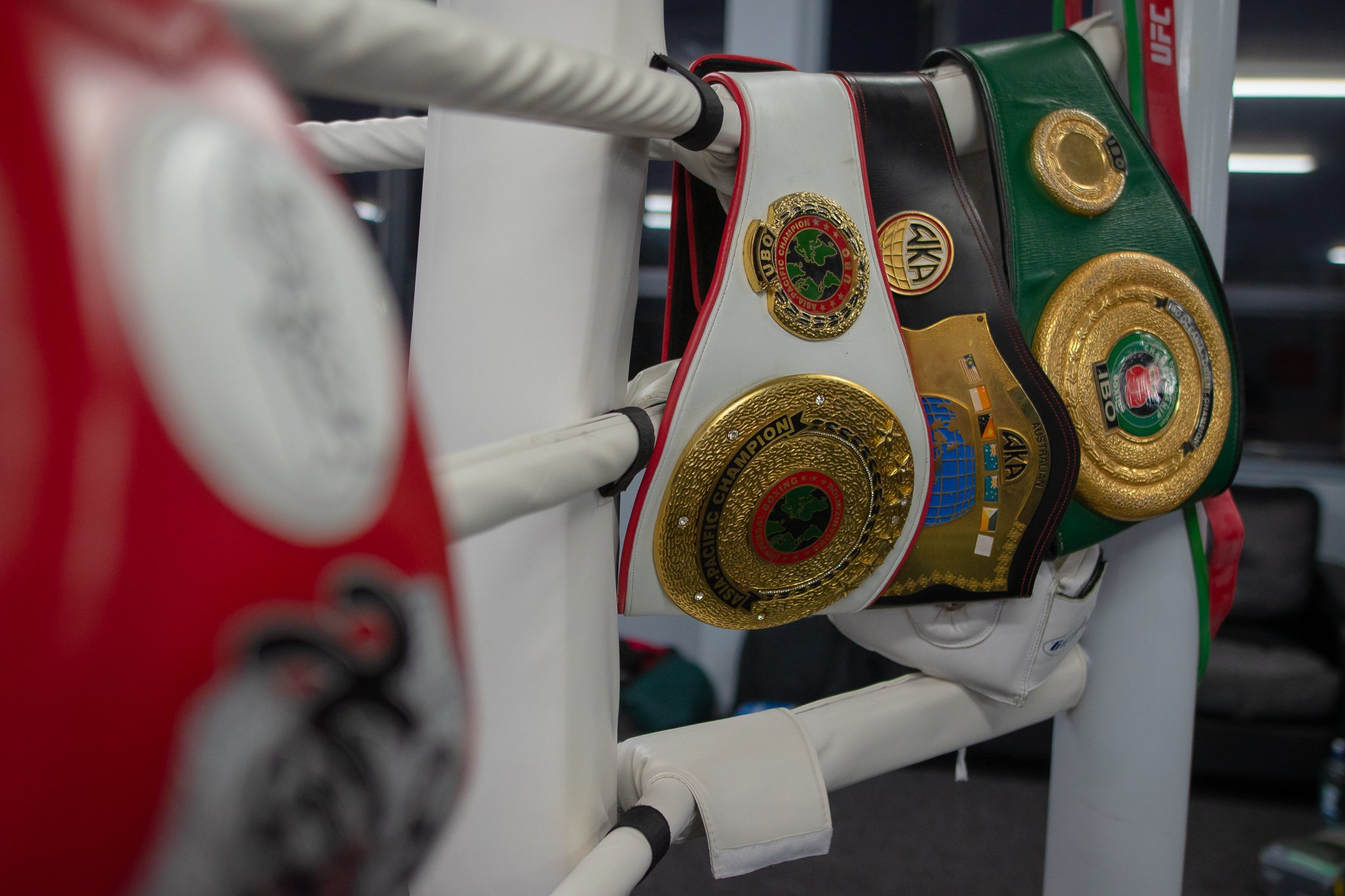 Boxing ring three belts
